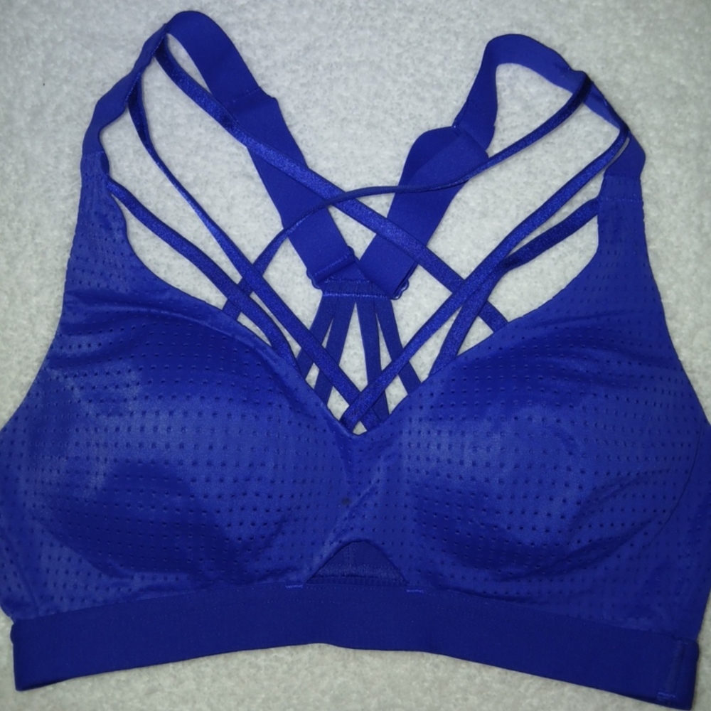 Victoria Sport Blue Strappy Sports Bra Medium Support